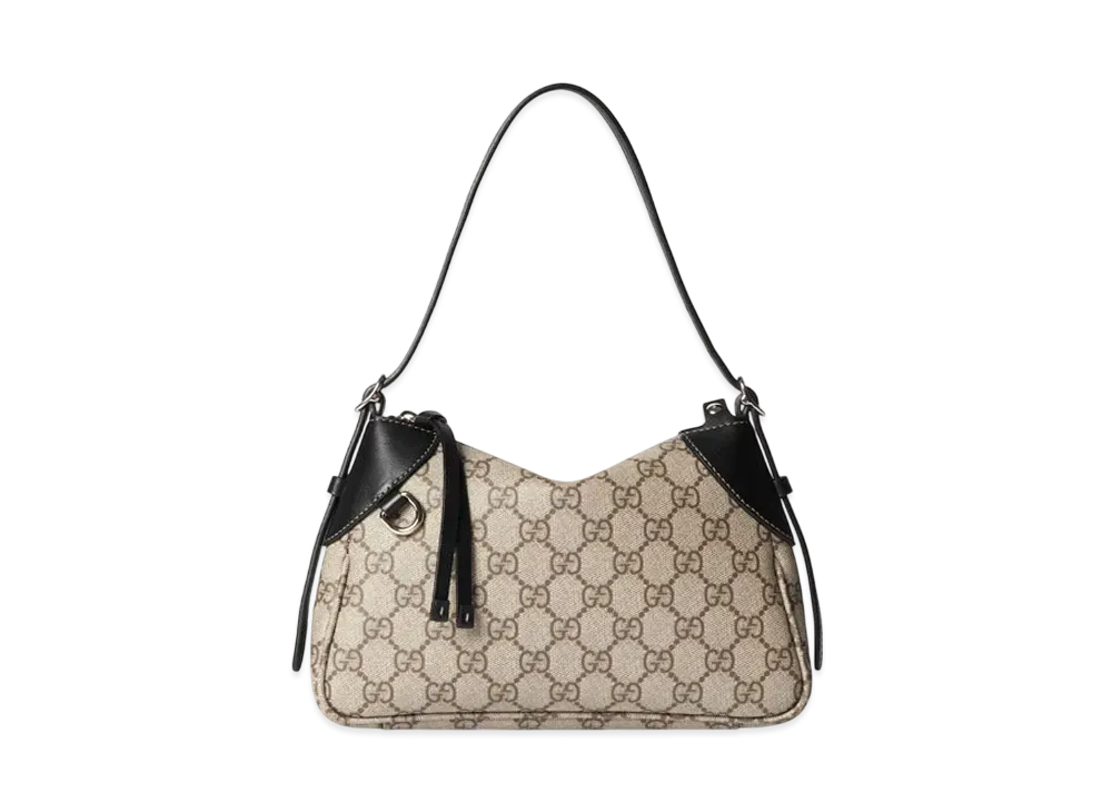 GUCCI GG Emblem Small Shoulder Bag "Beige/Dark Brown"