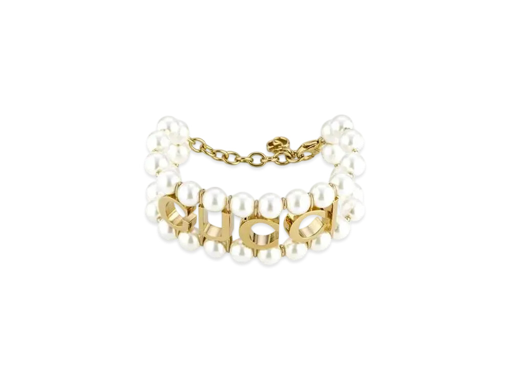 GUCCI Bracelet With Pearls "Light Gold"