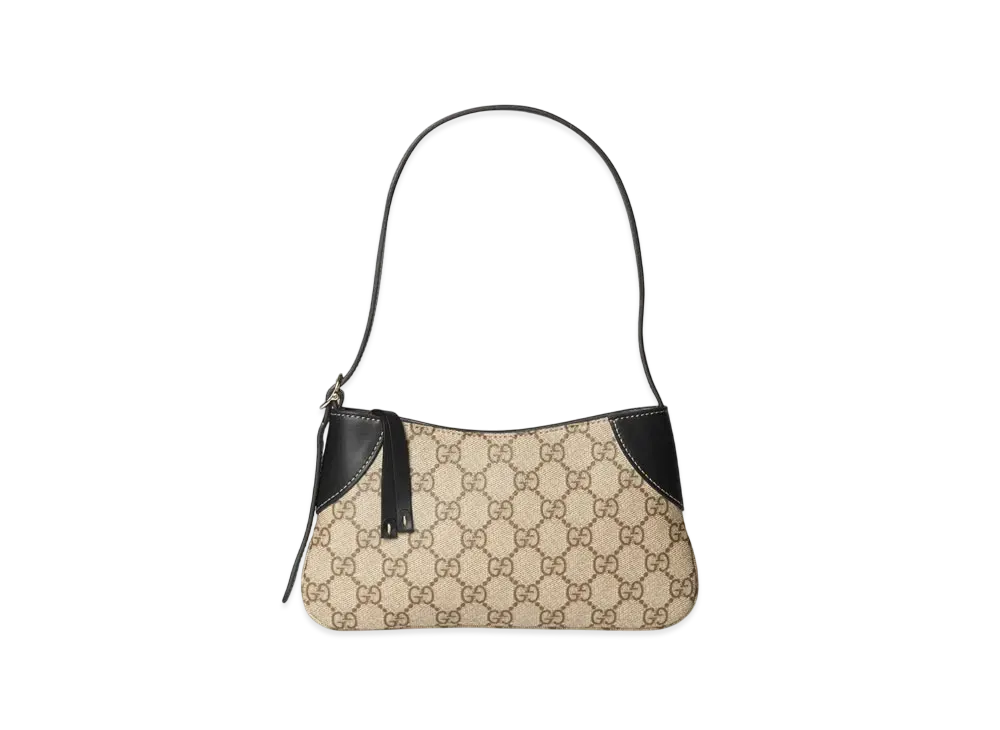 GUCCI GG Emblem Super Mini Shoulder Bag "Beige/Dark Brown"