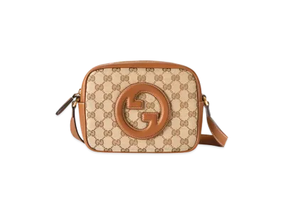 GUCCI Blondie Mini Shoulder Bag "Beige/Dark Brown"