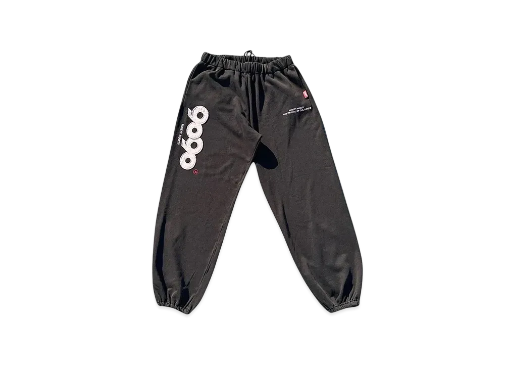 9090 9090 OG Logo Patched Sweat Pants "CHARCOAL PINK"