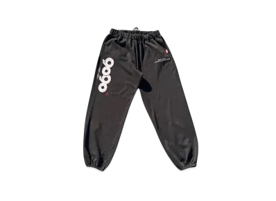 9090 9090 OG Logo Patched Sweat Pants "CHARCOAL PINK"