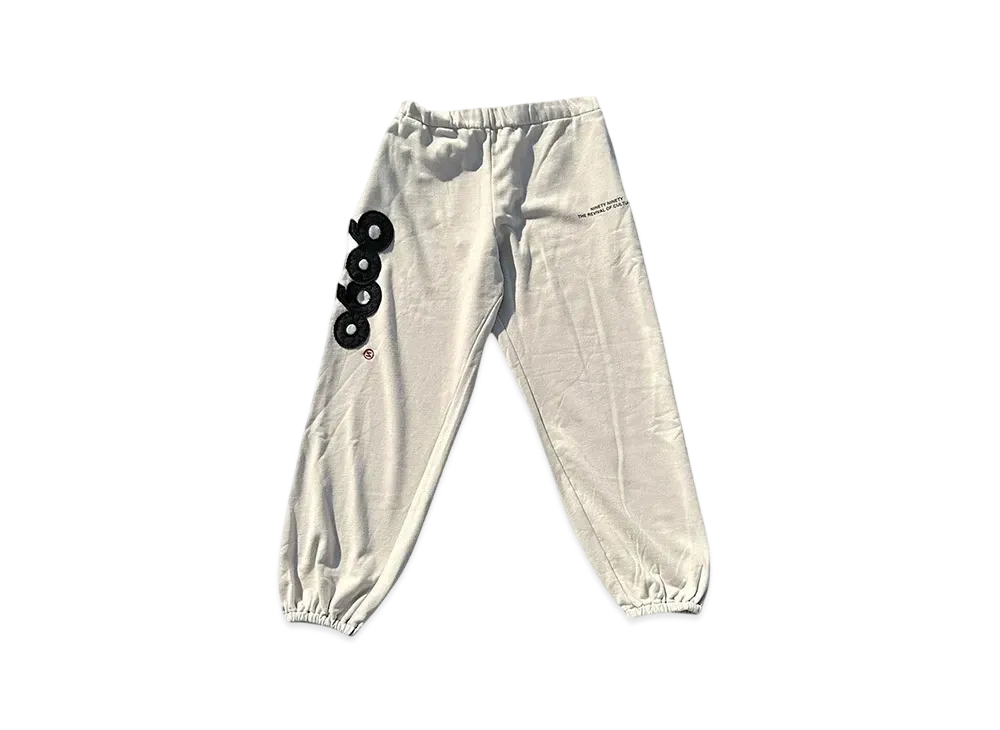 9090 9090 OG Logo Patched Sweat Pants "BEIGE"