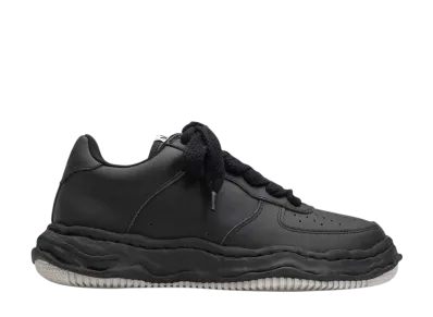 Maison MIHARA YASUHIRO WAYNE OG Sole Leather Low-top Sneaker "Black/Black"
