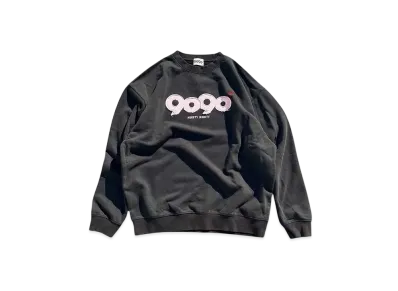 9090 9090 OG Logo Patched Crewneck Sweat "CHARCOAL PINK"