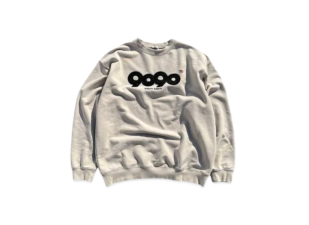 9090 9090 OG Logo Patched Crewneck Sweat "BEIGE"