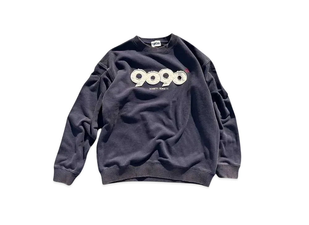 9090 9090 OG Logo Patched Crewneck Sweat "NAVY"