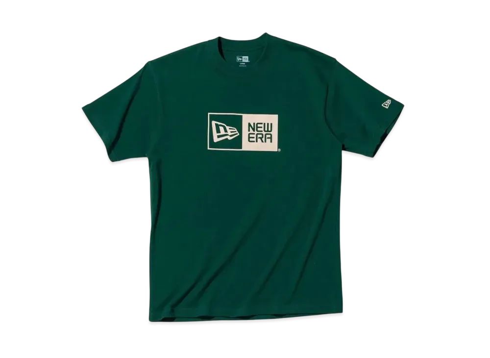 NEW ERA Short Sleeve Cotton T-shirt Box Logo Regular Fit "Dark Green"