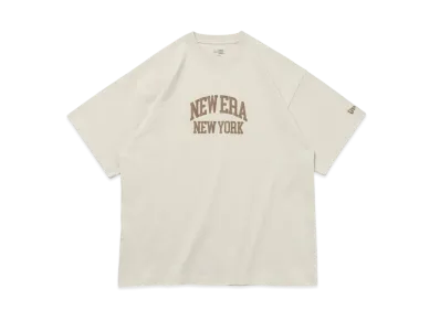 NEW ERA Short Sleeve Oversized Cotton T-Shirt Classic College "Stone"