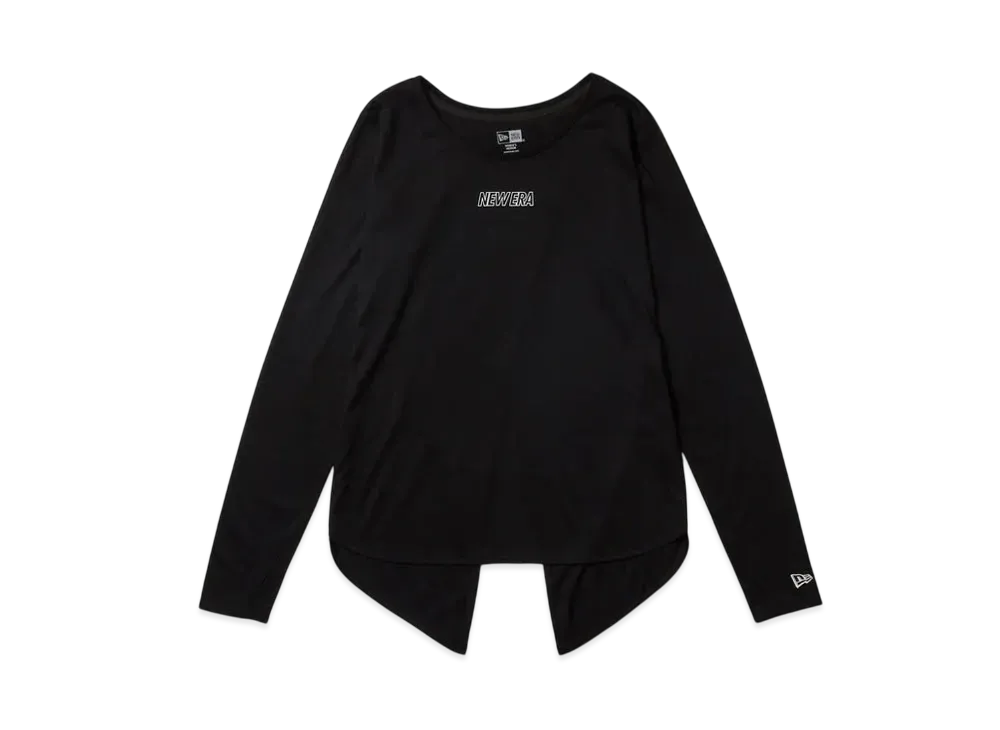 NEW ERA Performance Apparel Women's Long Sleeve Back Slit T-shirt "Black"