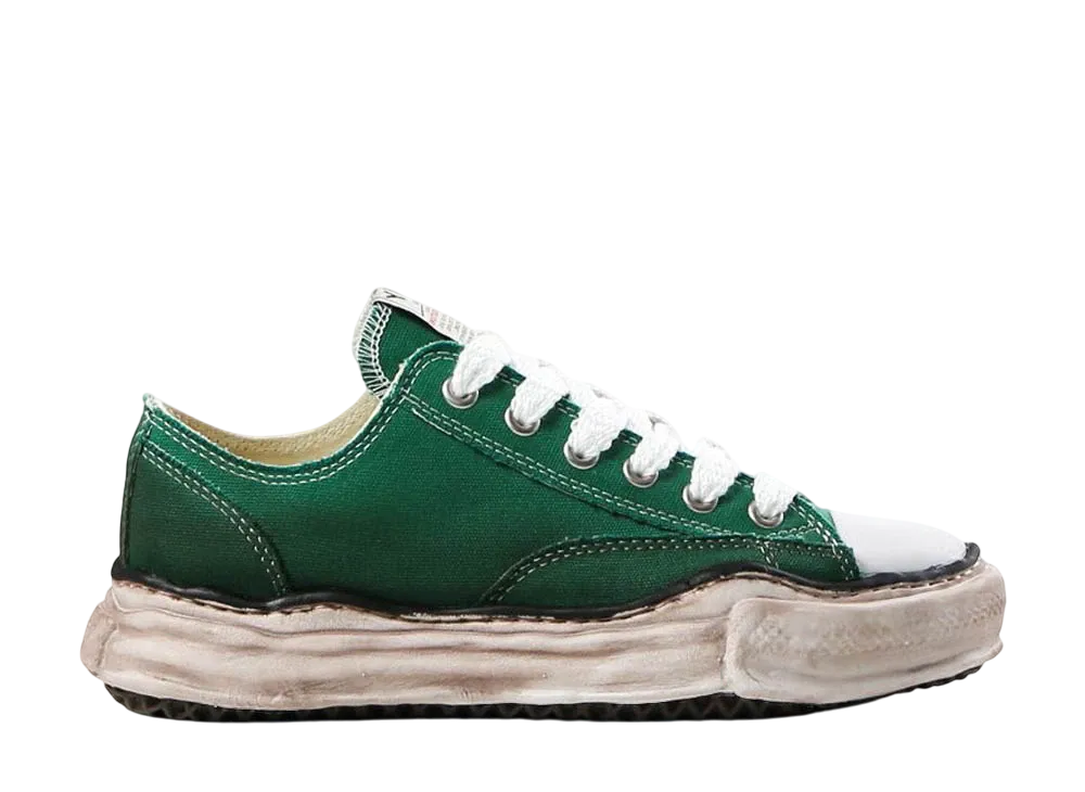 メゾンミハラヤスヒロ ピーターソン OG DE ソール キャンバス ロートップ スニーカー "グリーン" (A07FW721)
