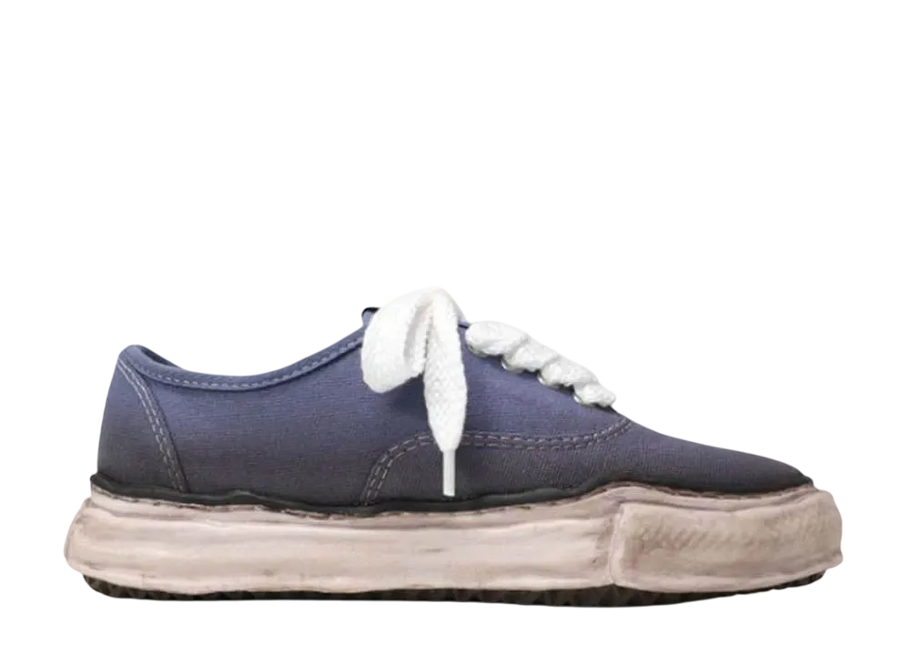 メゾンミハラヤスヒロ ベイカー OG ディストレストエフェクト ソール キャンバス ロートップ スニーカー "ネイビー" (A07FW722)