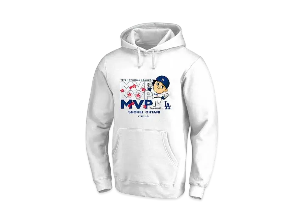 MLB Fanatics Dodgers Shohei Ohtani National League MVP 2024 Award Commemoration Illustration Hoodie Kids "White"