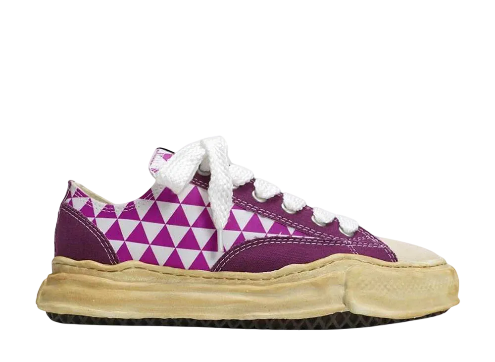 メゾンミハラヤスヒロ ピーターソン OD OG ソール プリント キャンバス ロートップ スニーカー "パープル" (A07FW731)