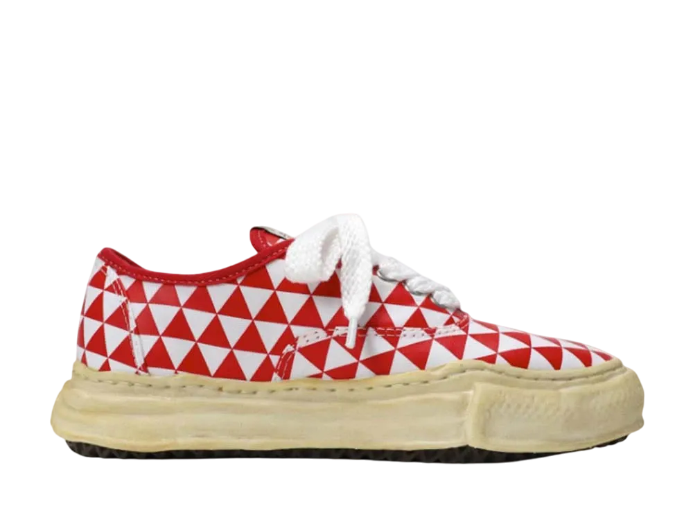 メゾンミハラヤスヒロ ベイカー OD OG ソール プリント キャンバス ロートップ スニーカー "レッド" (A07FW732)