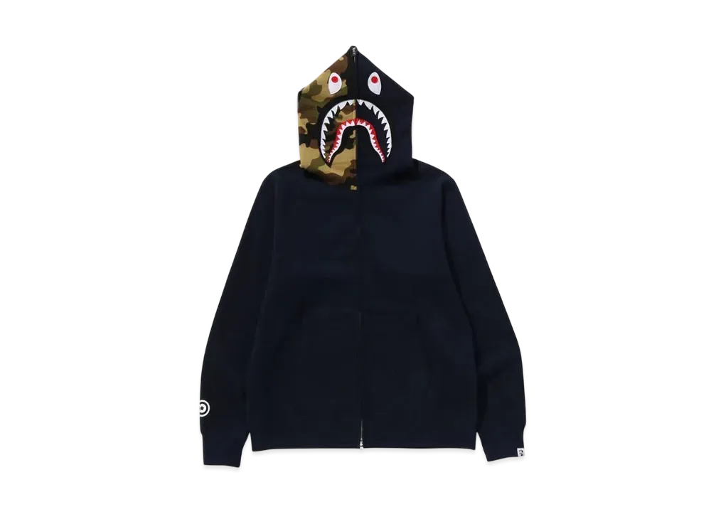 A BATHING APE 1ST Shark Full Zip Hoodie "Navy"
