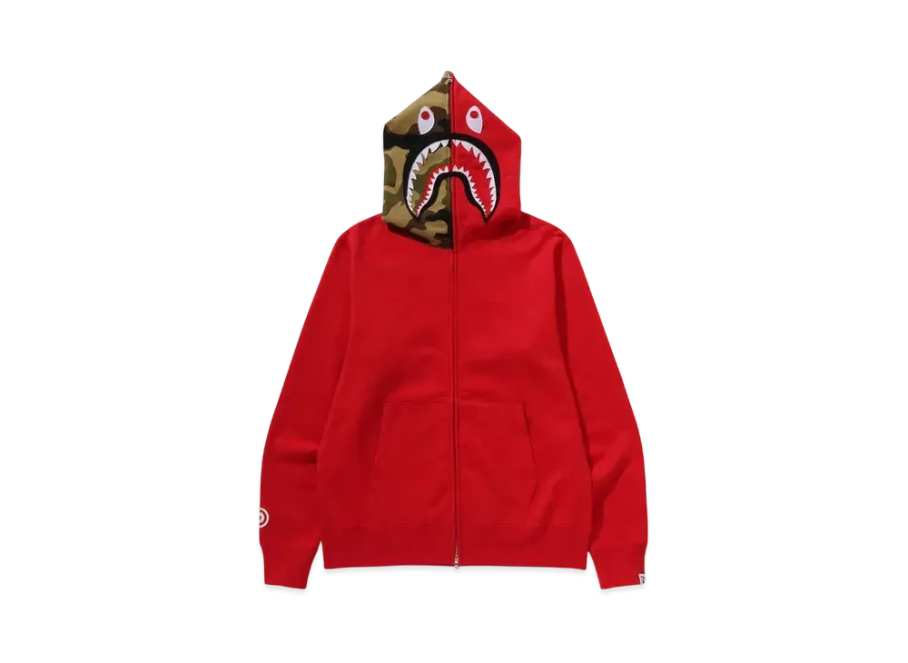 A BATHING APE 1ST Shark Full Zip Hoodie "Red"