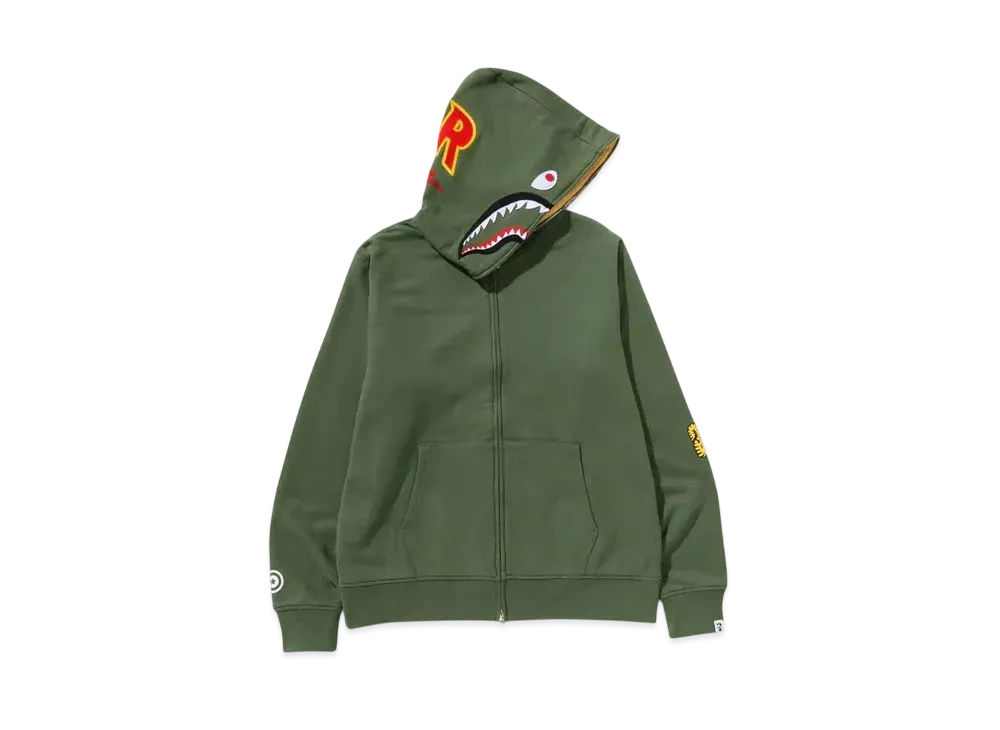 A BATHING APE 2ND Shark Full Zip Hoodie "Green"