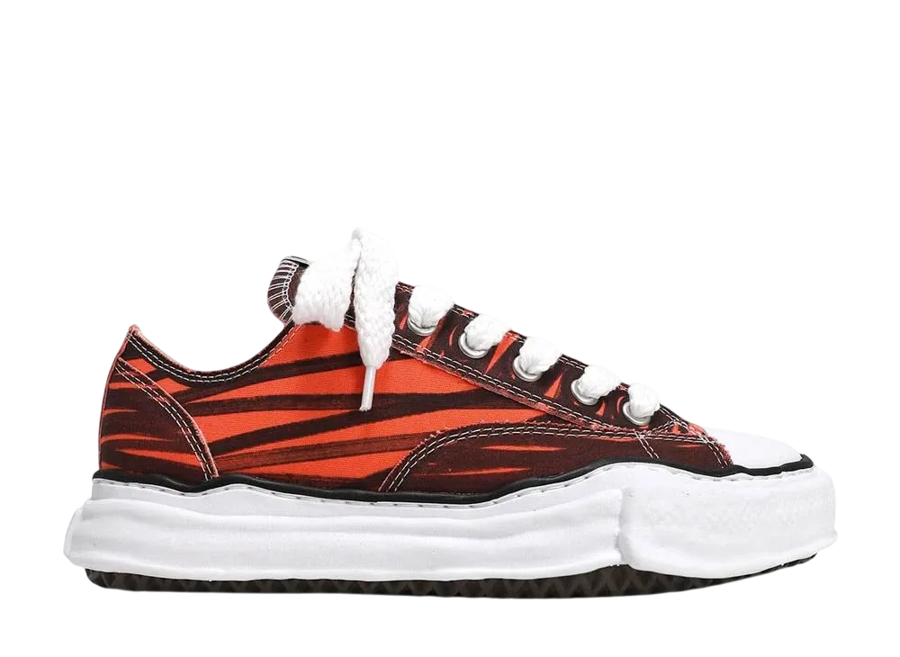 メゾンミハラヤスヒロ ピーターソン OG ソール プリンテッド キャンバス ロートップ スニーカー "ピンク" (A07FW735)