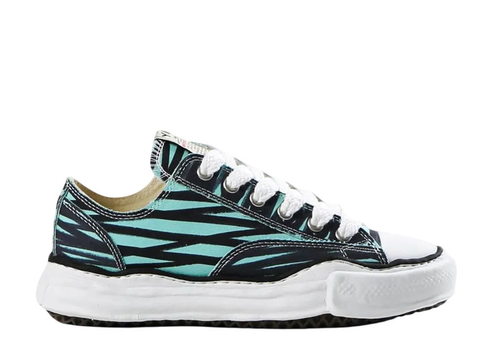 メゾンミハラヤスヒロ ピーターソン OG ソール プリンテッド キャンバス ロートップ スニーカー "ブルー" (A07FW735)