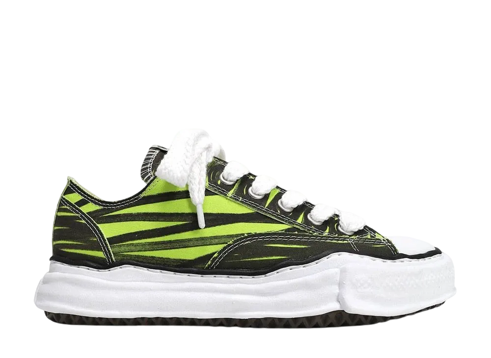 メゾンミハラヤスヒロ ピーターソン OG ソール プリンテッド キャンバス ロートップ スニーカー "グリーン" (A07FW735)