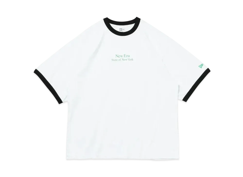NEW ERA Short Sleeve Oversized Cotton T-Shirt Ringer Tee "White/Black"