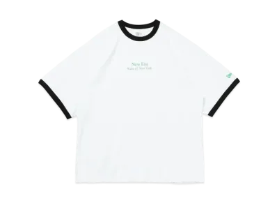 NEW ERA Short Sleeve Oversized Cotton T-Shirt Ringer Tee "White/Black"