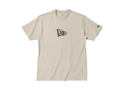 NEW ERA Short Sleeve Cotton T-shirt Flag Logo Mid Regular Fit "Greige"