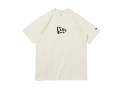 NEW ERA Short Sleeve Cotton T-shirt Flag Logo Mid Regular Fit "Stone"