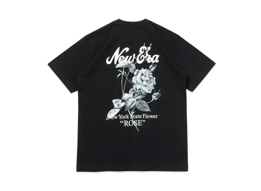 NEW ERA Short Sleeve Cotton T-shirt State Flowers Regular Fit "Black"