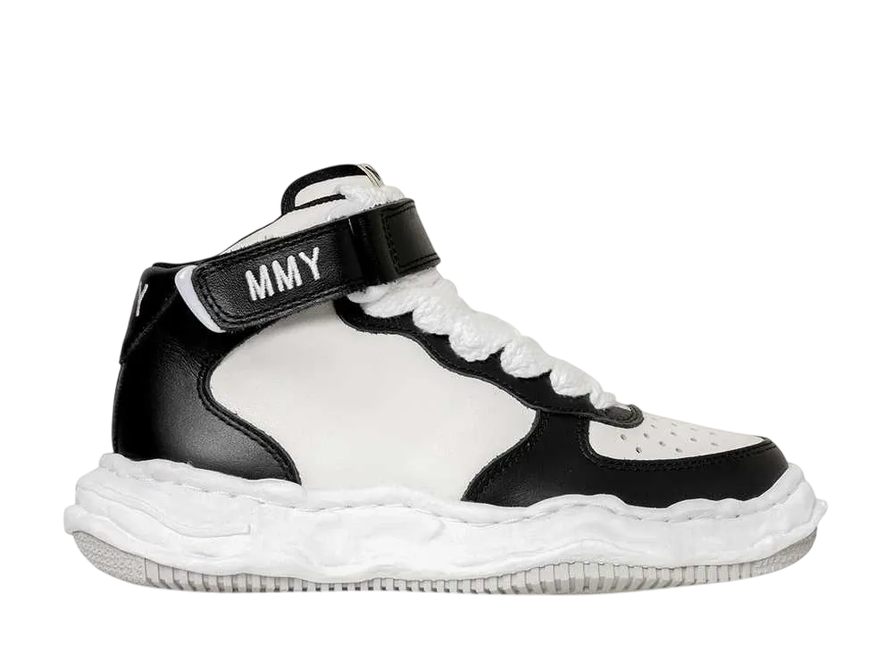 メゾンミハラヤスヒロ ウェイン OG ソール レザー ハイトップ スニーカー "ブラック/ホワイト" (A08FW705)