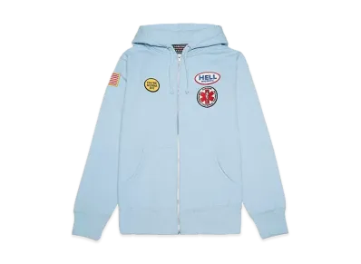 Supreme x HYSTERIC GLAMOUR Patches Zip Up Sweatshirt"Light Blue"