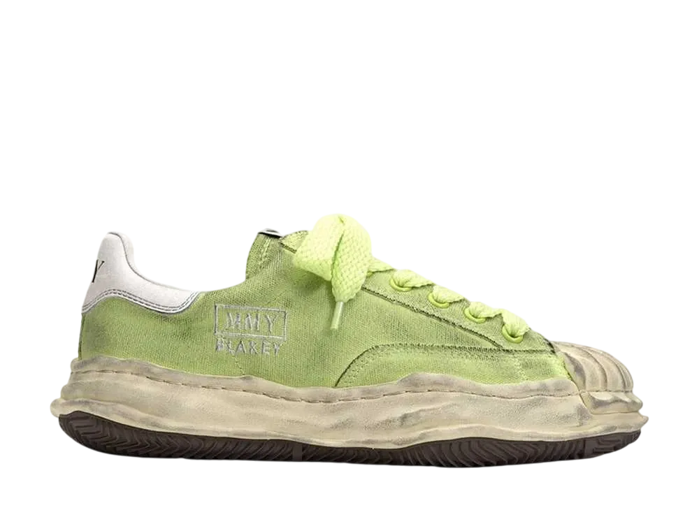 メゾンミハラヤスヒロ ブレイキー OG ソール キャンバス ディストレス ロートップ スニーカー "グリーン" (A10FW712)