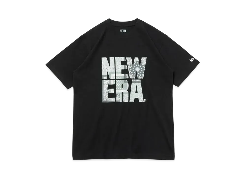 NEW ERA Short Sleeve Cotton T-shirt Paisley Square New Era Regular Fit "Black"