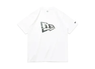 NEW ERA Short Sleeve Cotton T-shirt Paisley Flag Logo Regular Fit "White"