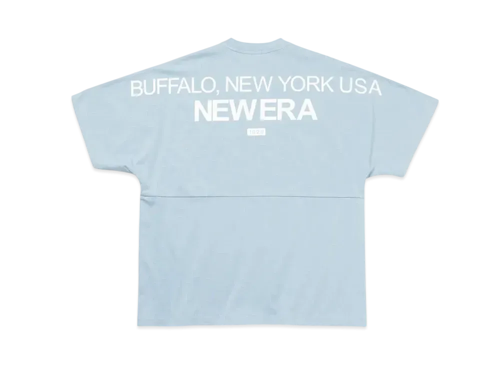NEW ERA Short Sleeve Oversized Drop Shoulder Cotton T-Shirt Birthplace "Mist Blue"