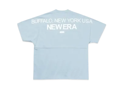 NEW ERA Short Sleeve Oversized Drop Shoulder Cotton T-Shirt Birthplace "Mist Blue"