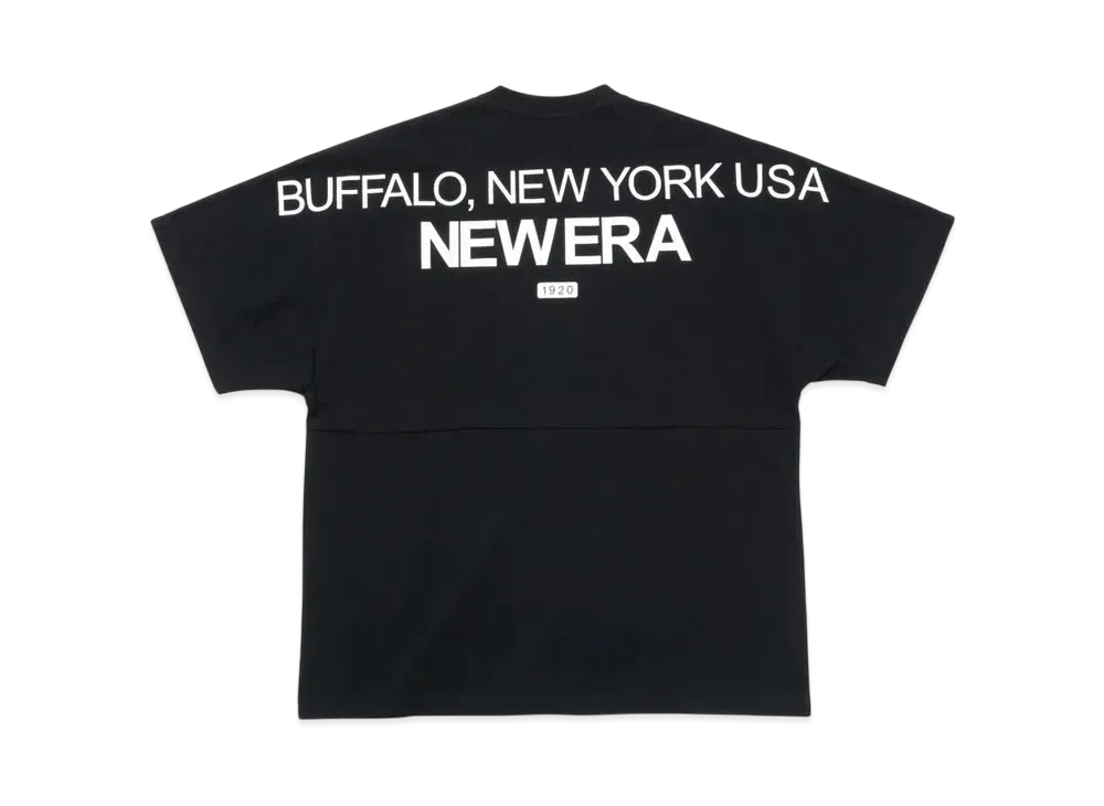 NEW ERA Short Sleeve Oversized Drop Shoulder Cotton T-Shirt Birthplace "Black"