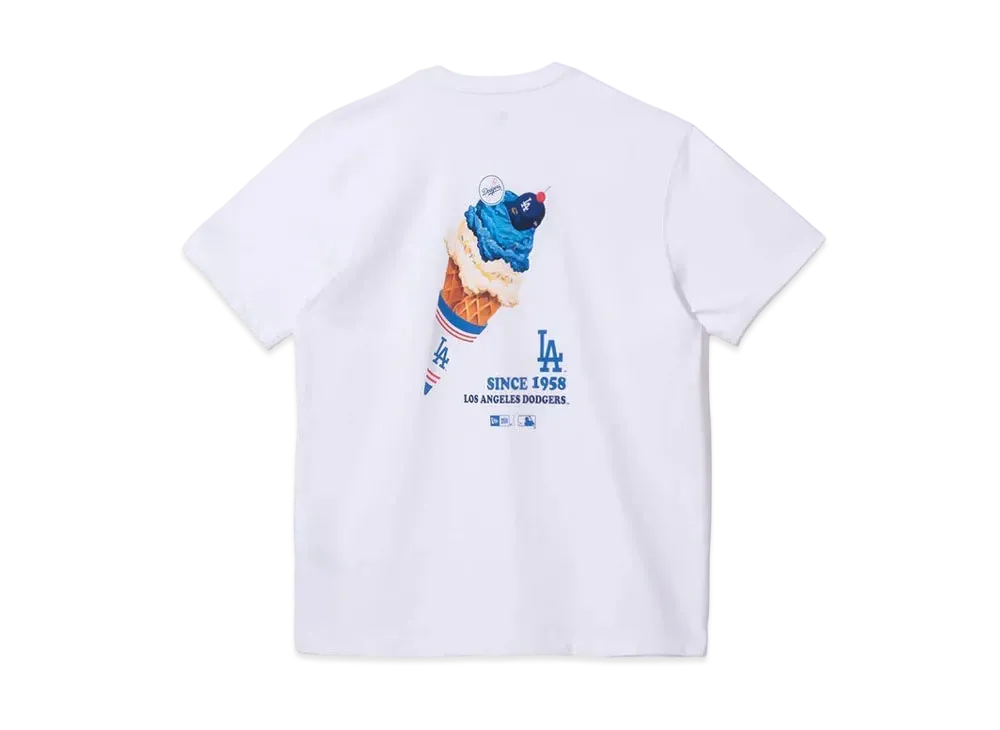 NEW ERA Short Sleeve Performance T-Shirt Los Angeles Dodgers Ice Cream Logo "White"