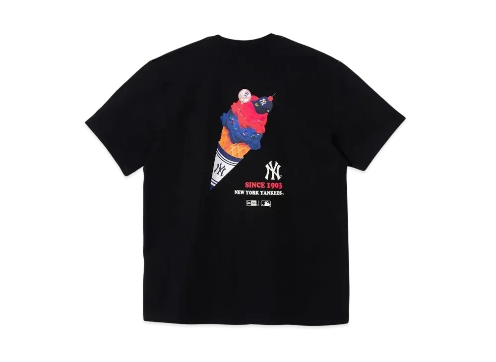 NEW ERA Short Sleeve Performance T-Shirt New York Yankees Ice Cream Logo "Black"