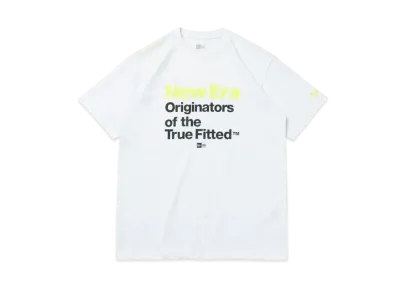 NEW ERA Short Sleeve Performance T-Shirt Wordmark & Originators Regular Fit "White/Yellow"