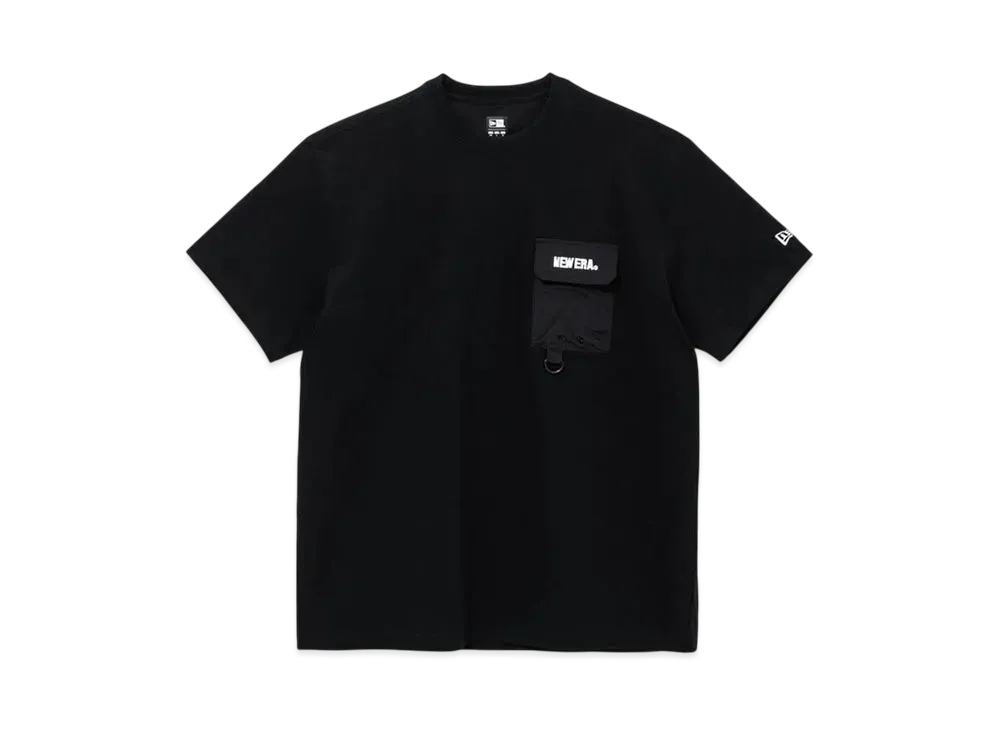NEW ERA Short Sleeve Performance T-Shirt Woven Pocket "Black"