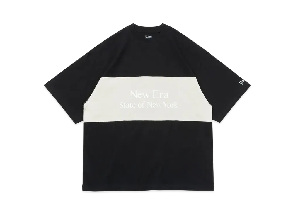 NEW ERA Short Sleeve Oversized T-shirt Panel Tee "Black/Stone"