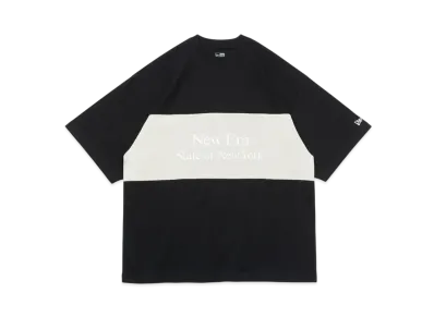 NEW ERA Short Sleeve Oversized T-shirt Panel Tee "Black/Stone"