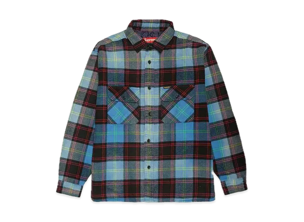 Supreme Quilted Plaid Shirt "Blue"