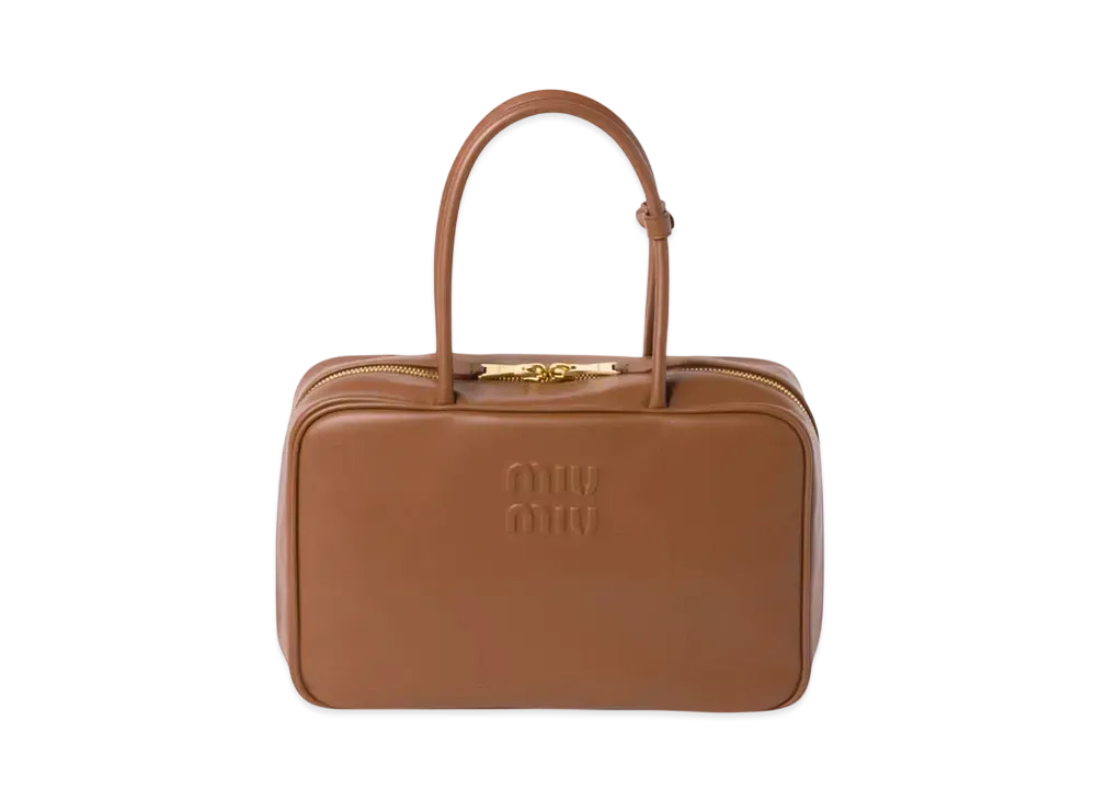 MIUMIU Leather Beau Bag "Cognac"
