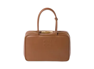 MIUMIU Leather Beau Bag "Cognac"