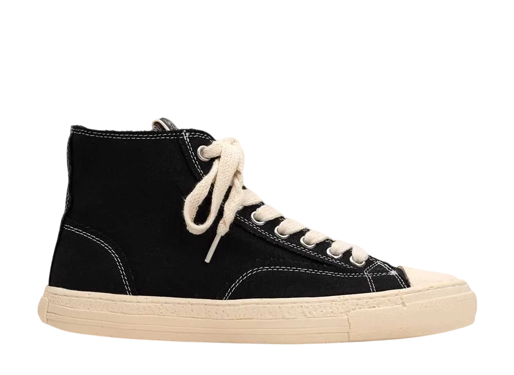 メゾンミハラヤスヒロ パスと ソール キャンバス ハイトップ スニーカー "ブラック" (S09FW204)