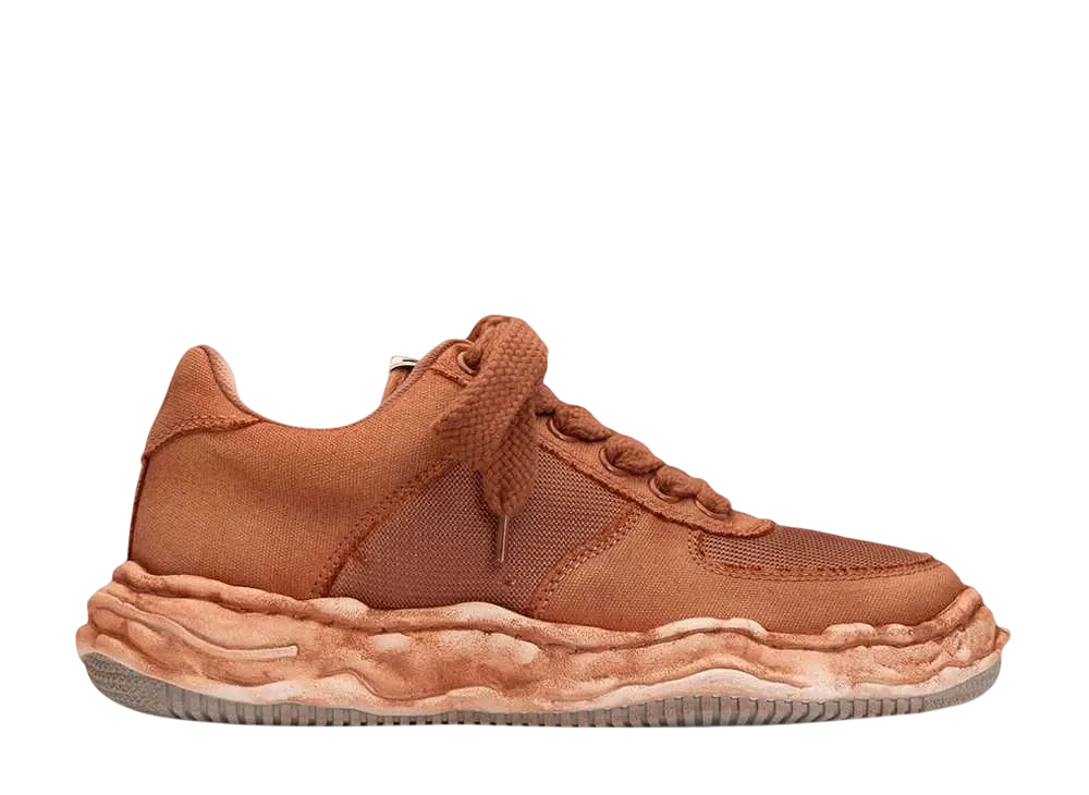 メゾンミハラヤスヒロ ウェイン OG ソール OD キャンバス&メッシュ ロートップ スニーカー "ブラウン" (A12FW716)