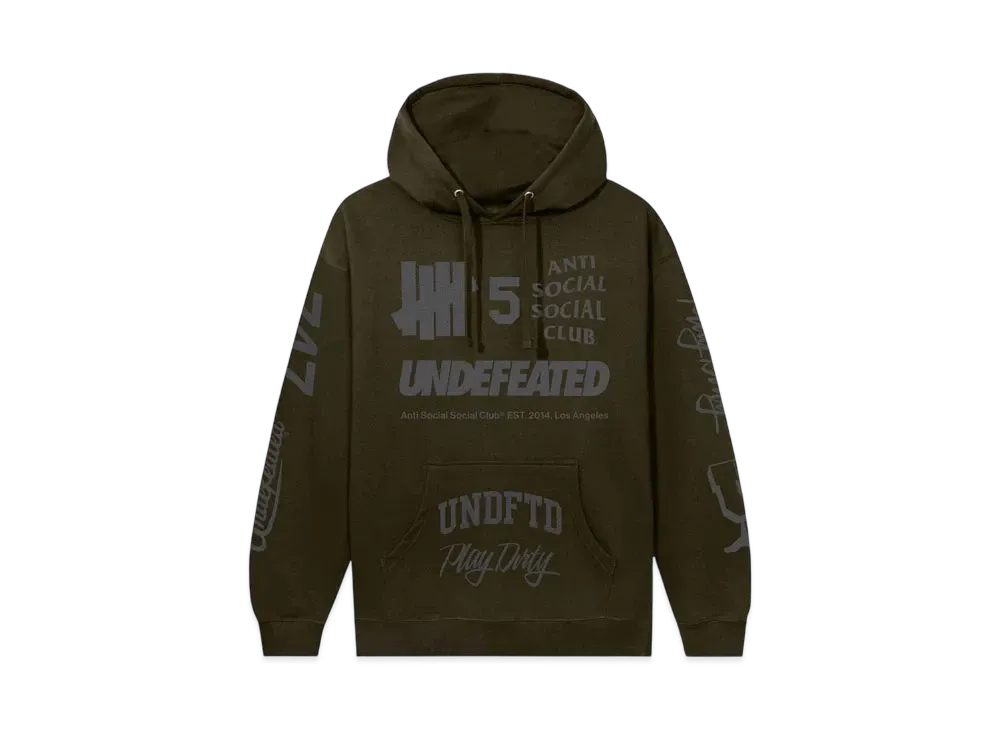 ANTI SOCIAL SOCIAL CLUB x Undefeated Schizophrenia Reflective Hoodie "Army"